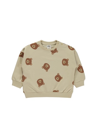 Civil Baby Ayıcık Baskılı 6-18 Ay Sweatshirt - Bej Kum Beji