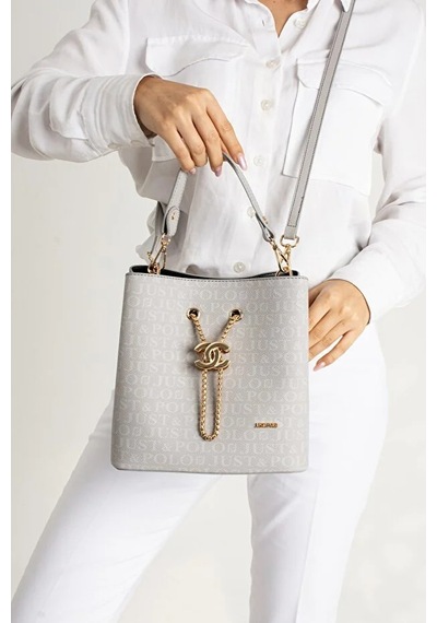 Just Polo Kadın Günlük Kullanıma Uygun Ayarlanabilir Askılı Şık El & Omuz Çantası Shoulder Bag Gri