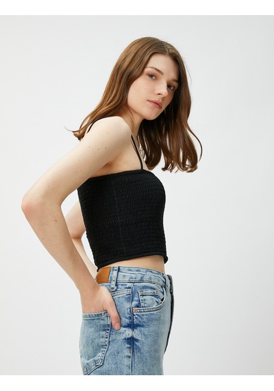 Koton Gipeli Crop Atlet Askılı Siyah 3sak10232ek Koton Gipeli Crop Atlet Askılı Siyah 3sak10232ek