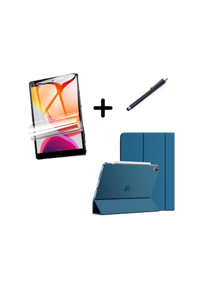 Apple Uyumlu iPad 7. 8. 9. Nesil 10.2 Kılıf Set Pu Deri Smart Tablet Kilifi Ekran Koruyucu + Kalem Kılıf