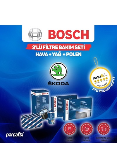 Skoda Superb 1.6 Tdı Bosch  3'Lü Filtre Bakım Seti 2011-2013