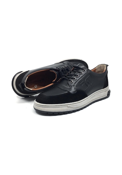 Goldbrand %100 Hakiki Deri Erkek Kışlık Rahat Günlük Casual Lastik Bağcıklı Ayakkabı 40-44 Siyah