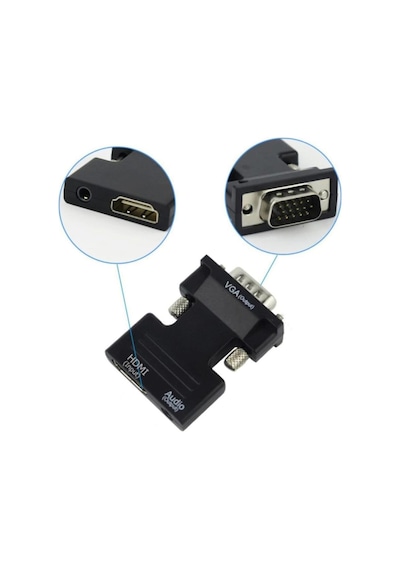Ses Destekli Hdmı To Vga Dönüştürücü Adaptör