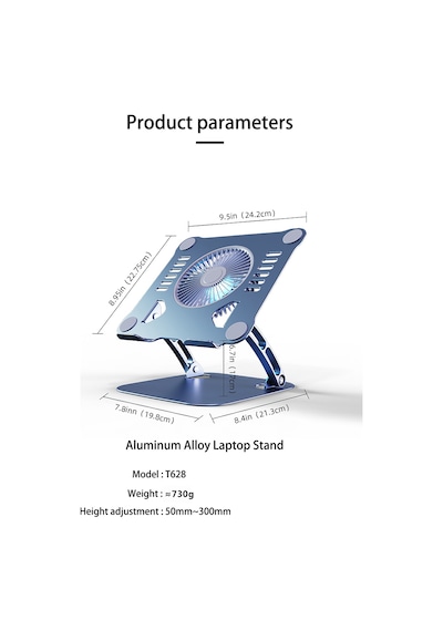 Ht-02 Metal Laptop Standı Yükseklik Ayarlı Fanlı Premium Serisi