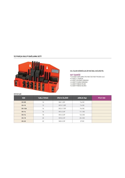 Fett Ck-08 Vertex 52 Parça Kalıp Bağlama Seti