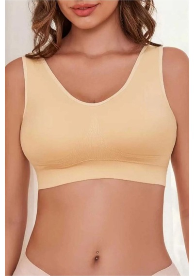 Fit Women Kalın Askılı Pedsiz Büstiyer Korsesi Seamless 5050 Bej