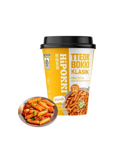 Hipokki Acı ve Tatlı Soslu Kore Tteokbokki Pirinç Keki 3 x 120 G