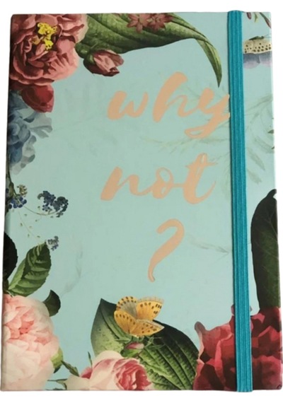 "why Not " Çiçek Mottolu Tasarım Çizgisiz Defter Karton Kapak 60 Yaprak Çok Renkli