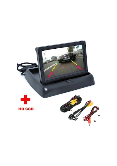 Katlanır 4,3" Lcd Ekran Ve Geri Vites Park Kamerası