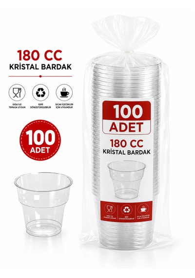 180 Cc Kristal Bardak 100adet