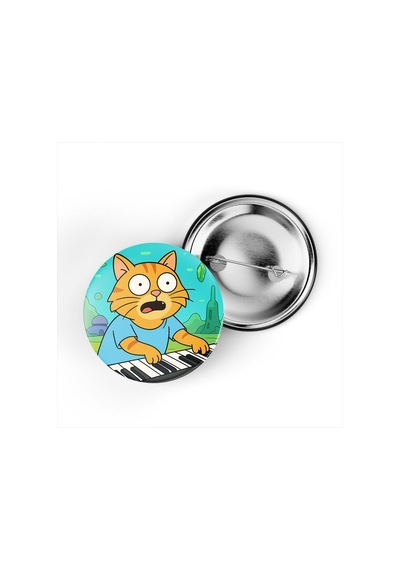 Keyboard Cat - 44 Mm İğneli Çanta Rozeti - 5 Adet Diğer