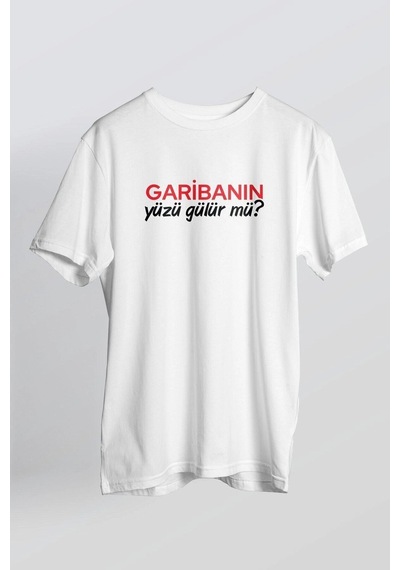 Tarzsokak Garibanın Yüzü Gülürmü Yazılı Beyaz T-shirt