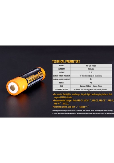 Li-ion Pil 18650, Usb Şarj Fonksiyonu İle Çoklu Korumalı, 70x18.6mm Accucell Accusafe İle 1 Adet