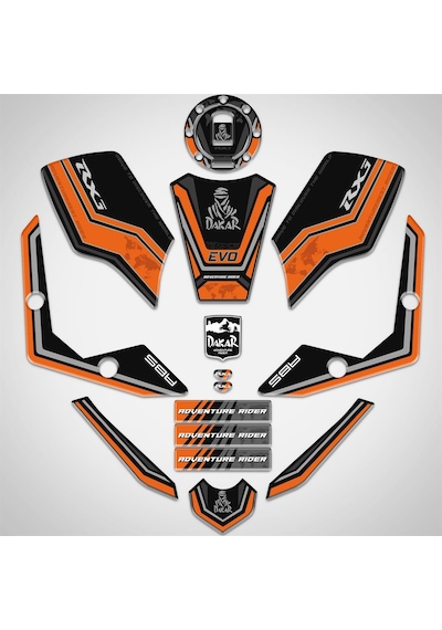 Rx3i Evo Full Sticker Pad Set Siyah Turuncu Rx3 Evo