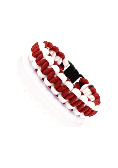 Kırmızı Beyaz Paracord Bileklik - Par0086 Çok Renkli