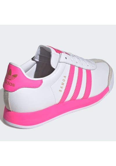 Adidas Samoa J Leather Unisex White Pink Sneaker Hakiki Deri Günlük Spor Ayakkabı Beyaz Pembe