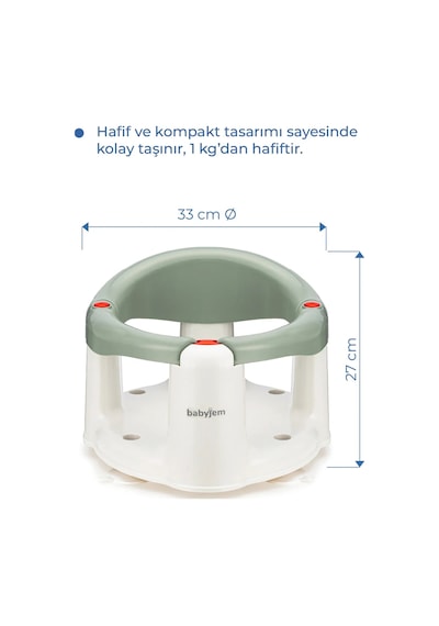 Babyjem Önden Açılır Banyo & Mama Oturağı Soft Yeşil