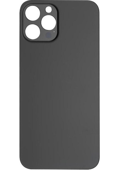 Apple Uyumlu iPhone 12 Pro Max Logolu Arka Pil Batarya Kapağı - Lens Hariç Siyah