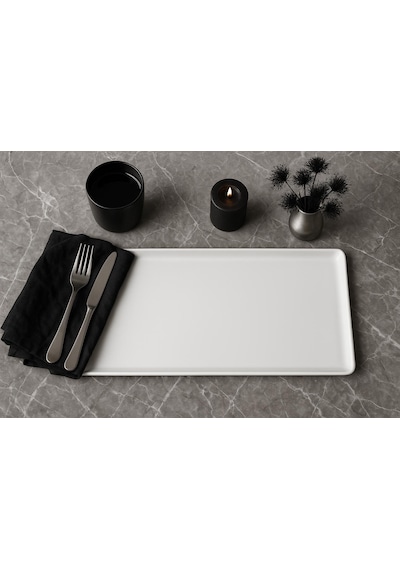 Kütahya Porselen Tan 35x15 Cm Dikdörtgen Sunum Tabağı