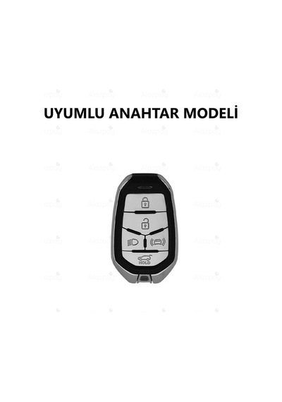 Ssangyong Anahtarsız Çalıştırmalı Araçlar İle Uyumlu Gümüş Kenar Tpu Anahtar Kılıfı Beyaz
