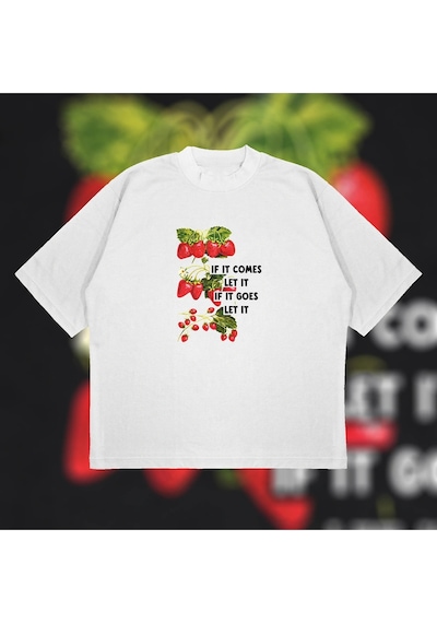 Startmore If It Comes Let It Oversize Unisex Pamuklu Nefes Alan Kalın Kumaşlı Beyaz
