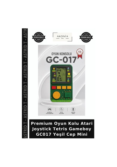 Premium Oyun Kolu Atari Joystick Tetris Gameboy Gc017 Yeşil Cep Mini