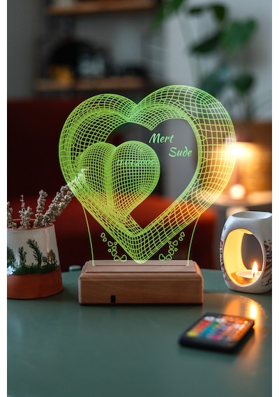 Sevgiliye Hediye Aşk Ve Sonsuzluk 3D Led Lamba