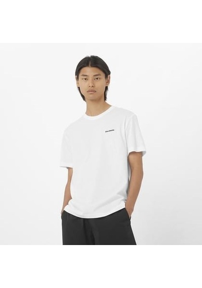 Salomon Logo Tee M Whıte Erk T-shırt Lc2526400 Beyaz