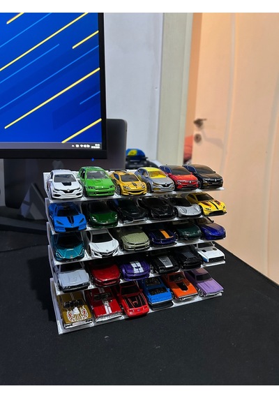 Hot Wheels Uyumlu 30 Araçlık Stand 1/64 Gri