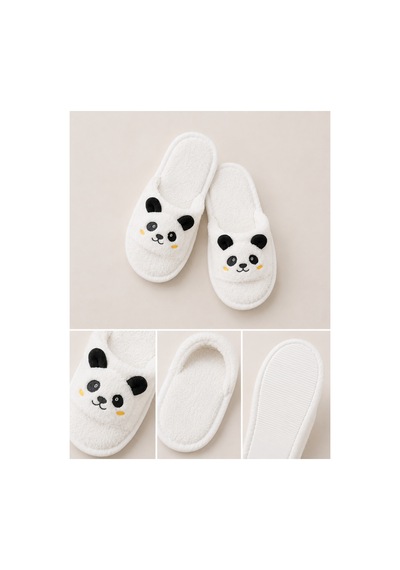 Yeni Doğan Bebek Bornoz Seti 3 Parça Panda Desenli Bambu Figürlü 0-24 Ay 0 - 24 Ay