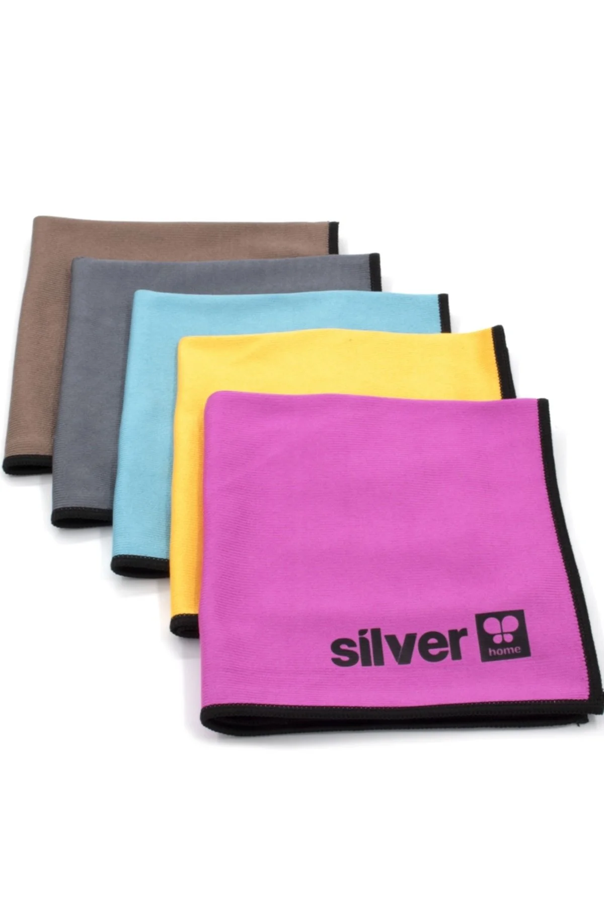 Premium Mikrofiber 5li Cam Bezi 40x40cm Pembe-mavi-turuncu-kahverengi-gri