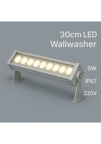 30cm 9w Led Wallwasher Naturel Beyaz 4000k Dış Cephe, Minare, Bahçe Aydınlatma Iç-dış Kullanım Naturel Beyaz 4000k