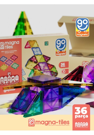 Go Magnetic Series 36 Parça Manyetik Yapı Blokları Original - Mıknatıslı Manyetik Bloklar
