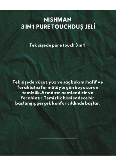 3ın1 Pure Touch Duş Jeli 480 Ml Diğer