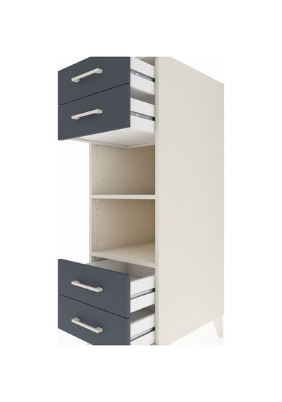 Kronos Dolap 2 Raflı 4 Çekmeceli 44x59x134 Aytaşı-antrasit Aytaşı