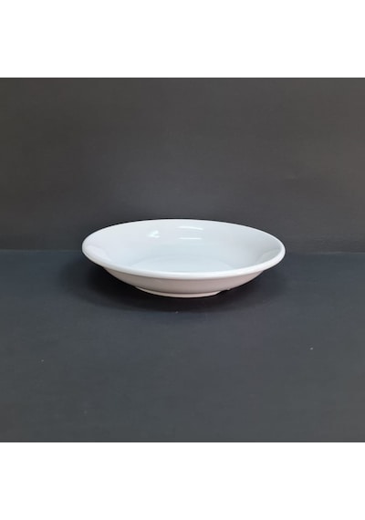 6 Adet Kırılmaz Melamin Düz Çukur Yemek Tabağı 19cm Derinlik 3,5cm - Beyaz Beyaz
