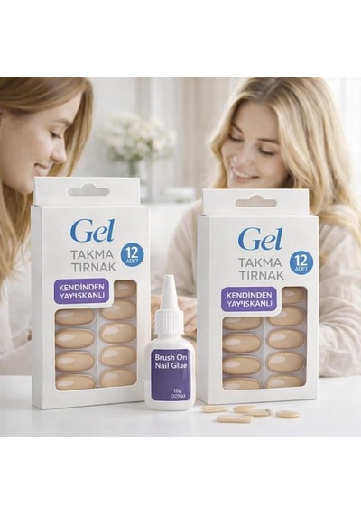 Vıvaluxe Gel Takma Tırnak Seti 12 Adet Kendinden Yapışkanlı Press-on Nails, Doğal Görünüm, Dayanıklı Ve Kolay