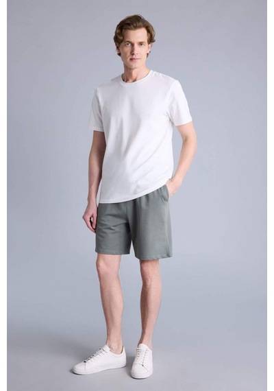 Defacto Regular Fıt Sweatshirt Kumaşı Şort W1105az26smkh422 Haki-kh422