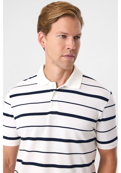 Back And Bond Regular Fit Düğmeli Polo Yaka Tişört Beyaz