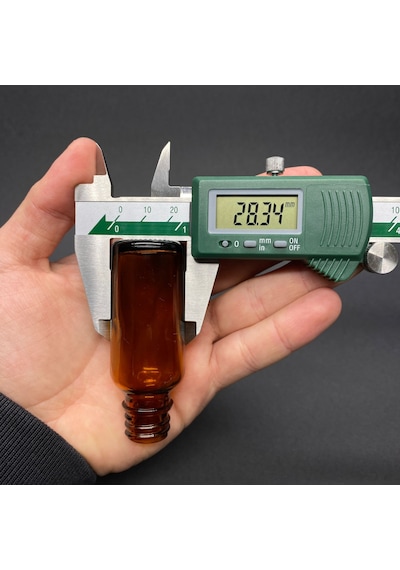 Amber Cam Damlalıklı Şişe Gold Metalik Kapak  20 ML