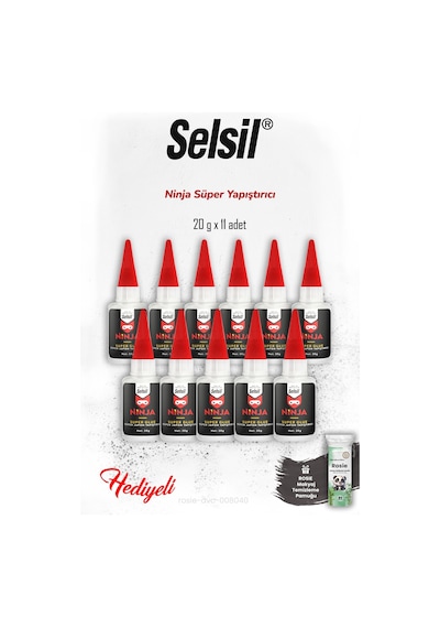 11 Adet Selsil Ninja Süper Japon Yapıştırıcı 20 G Ve Rosie Pamuk