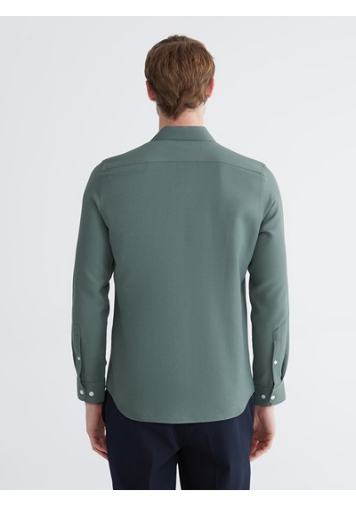 Lcw Busıness Yeşil Slim Fit Armürlü Erkek Gömlek
