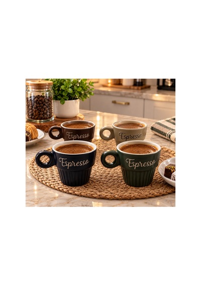 Ekspresso 4'lü Karışık Renk Kupa Lacivert - 937181800 Lacivert