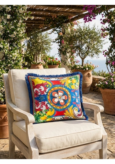 Solea Clover Azure Yastık Çok Renkli