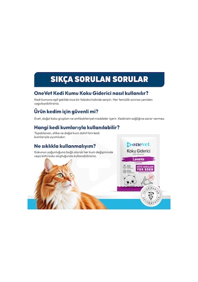 Onevet Kedi Kumu Koku Giderici 15x25 Gr Lavantalı