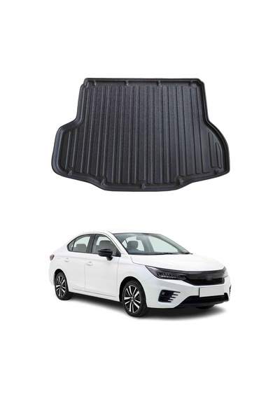 Honda City Sedan 2021+ Uyumlu Araca Özel Kauçuk Tpe Bagaj Havuzu Siyah