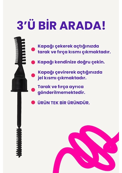 Pop Beauty Kaş Sabitleyici Ve Şekillendirici Kaş Fırçası Tarağı Ve Sabitleyici Jel