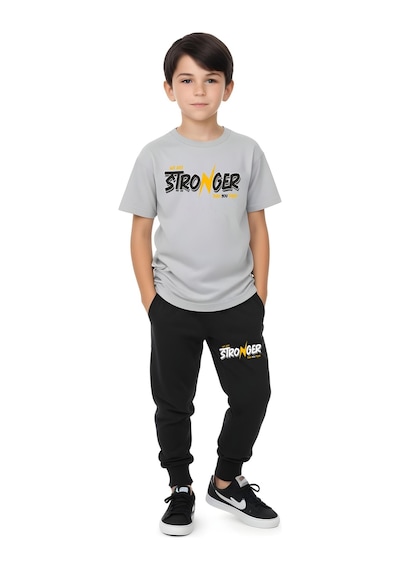 Fyk Kids Erkek Çocuk Think Yazı Baskılı Yazlık Alt-üst Takım Gri Fyk Kids Erkek Çocuk Think Yazı Baskılı Yazlık Alt-üst Takım Gri