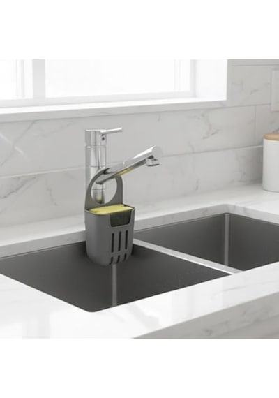 Askılı Lavabo Süngerliği Drenajlı, Delikli Tasarım, Mutfak & Banyo Düzenleyici 10 18 Cm Çok Renkli