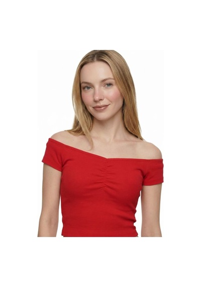Slim Fit Kadın Bluz K.kol Kırmızı